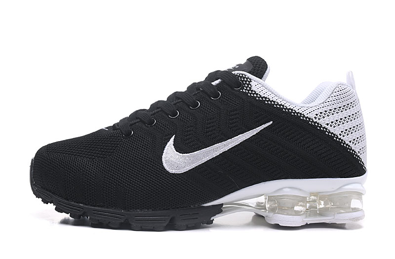 Nike Air Shox Flyknit Black Silver Shoes - Click Image to Close